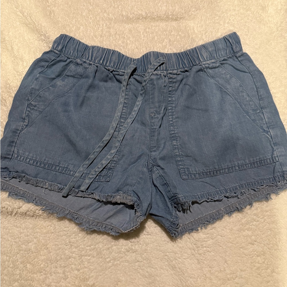 Women's Blue Denim Flowy Short